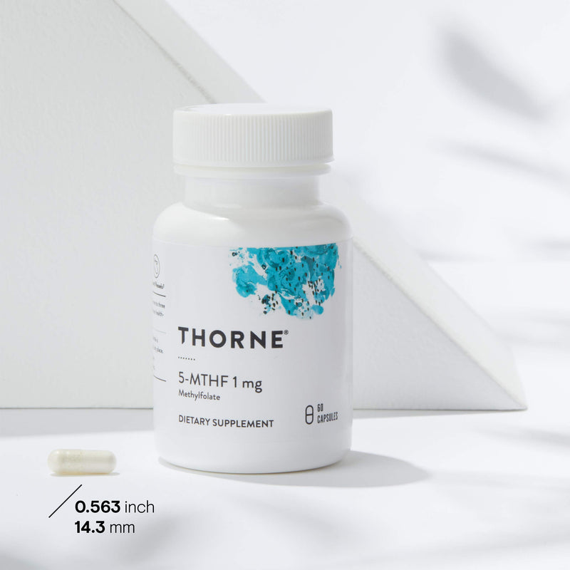 [Australia] - THORNE 5-MTHF - Methylfolate (Active B9 Folate) Supplement - Supports Cardiovascular Health, Fetal Development, Nerve Health, Methylation, and Homocysteine Levels - 60 Capsules - 5-MTHF 1mg 