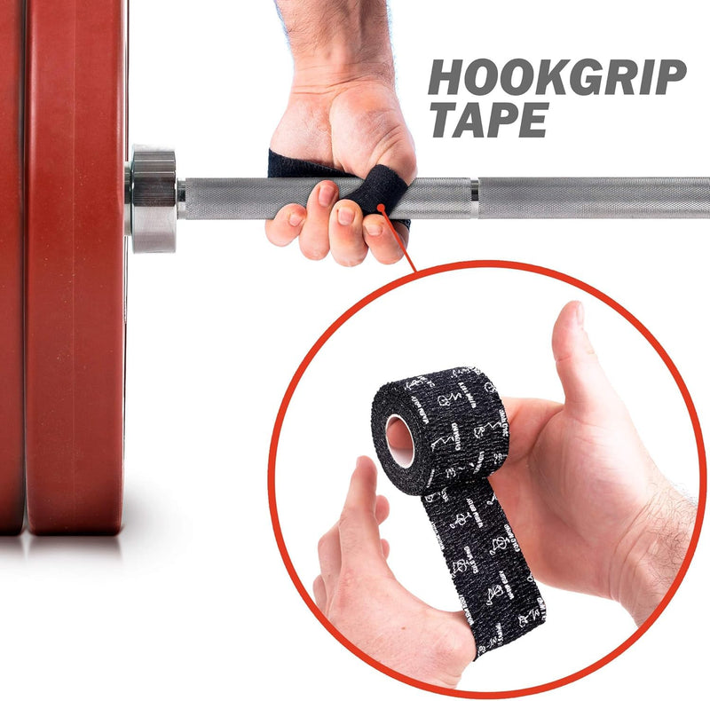 WARM BODY COLD MIND Weight Lifting Thumb Tape - Hook Grip Tape for Crossfit, Weightlifting Powerlifting Deadlift, Sticky & Stretchy Athletic Grip Tape 19ft x 1.85in 12 Rolls MixV1