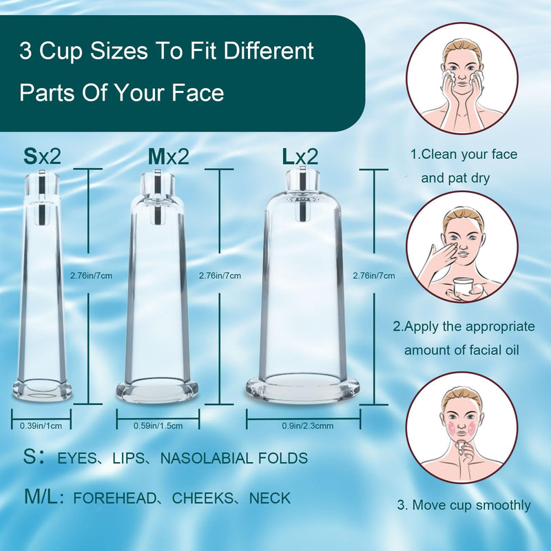 [Australia] - Electric Facial Cupping Set for Face with Dual-cup Usage - 3-In-1 Face Cupping, Gua Sha & Massage Tools for Skin Care - Multifunctional Facial Neck Eye Cuppings Massager for Wrinkle 3 Modes 9 Gears 