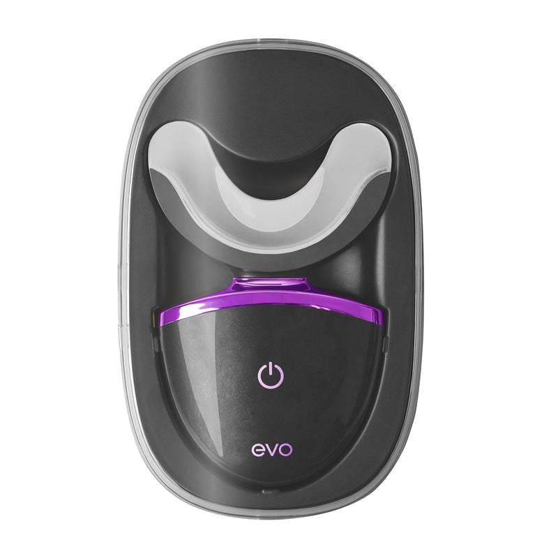 [Australia] - EVO LED Light Teeth Whitening Kit with Blue Light Mouthpiece, Enamel Safe Stain Remover, Charging Travel Case, Includes 3 Whitening Pens, 30-Minute Treatments 