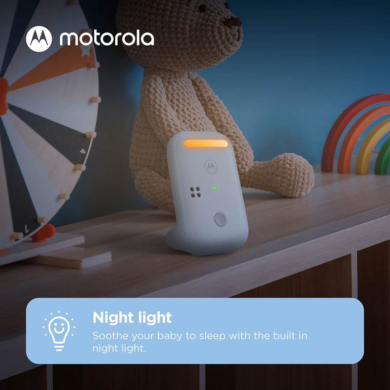 [Australia] - Motorola PIP11 Audio Baby Monitor - Night Light, LCD Screen, 1000ft Range, Secure Connection, Two-Way Talk, Room Temp, Lullabies, Portable Parent Unit (Outlet or AAA Rechargeable Batteries Included) 