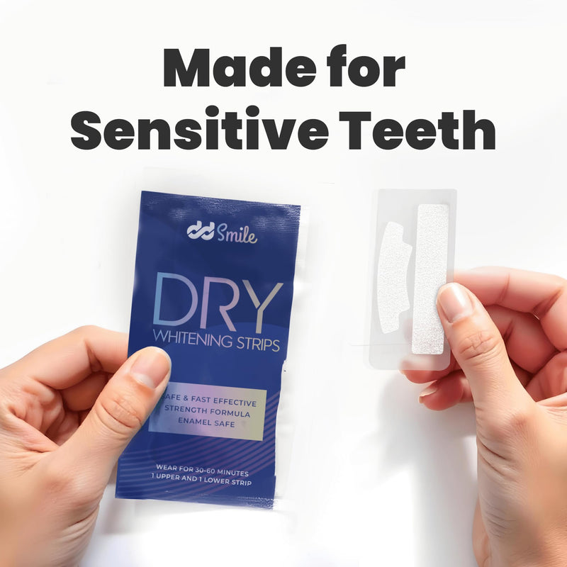 [Australia] - Dry Teeth Whitening Strips - 42 Strips (21 Treatments) - Sensitive Teeth Whitening Strips - Peroxide-Free - Enamel Safe - Mint Flavor - Non-Slip - Mess-Free - Sensitivity Free 1 Count (Pack of 1) 
