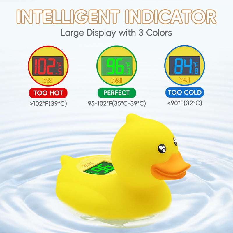 [Australia] - b&h Rechargeable Baby Bath Thermometer, Digital Floating Shower Thermometer for Infant Bathtub and Room, Upgraded Turn Off Function, Fast Temperature Reading, Safety Newborn Bath Time Toy (Baby Duck) baby duck 