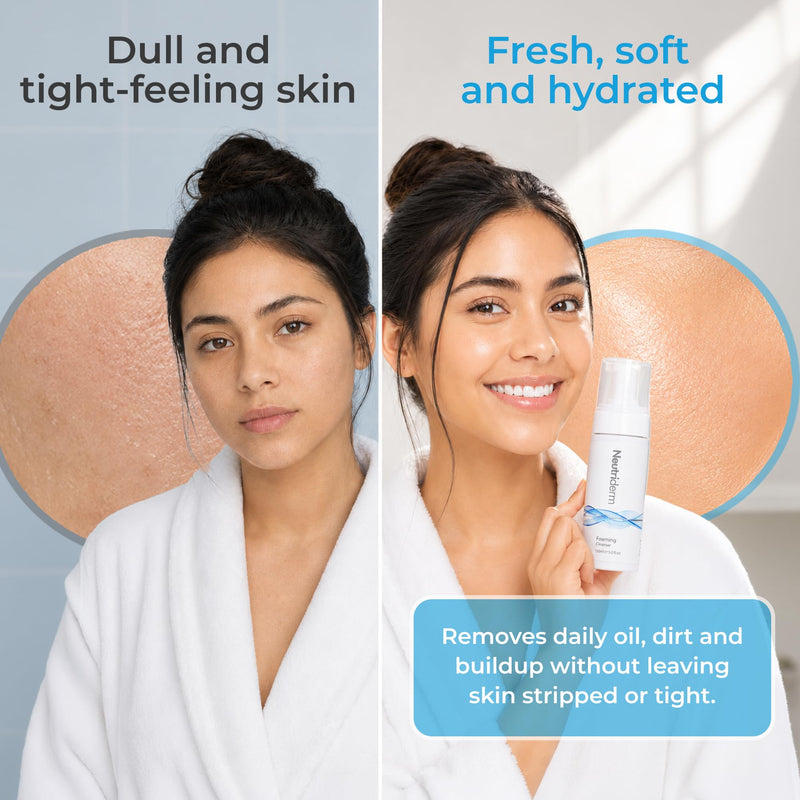 NEUTRIDERM Foaming Face Wash with Niacinamide & Vitamin C, 5 Fl Oz | Creamy foam removes makeup and daily buildup with niacinamide, vitamin C and panthenol for soft, fresh skin