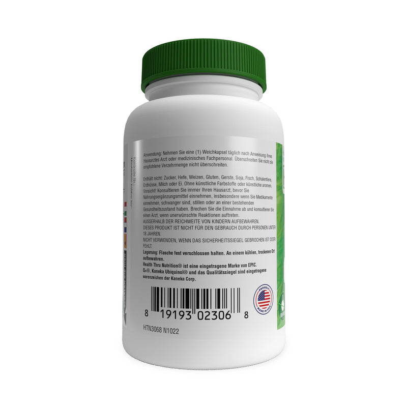 [Australia] - Ubiquinol 100mg | Active form of Coenzyme Q10 | bioavailable antioxidant | Kaneka patented formula | 60 soft capsules | from Health Thru Nutrition 