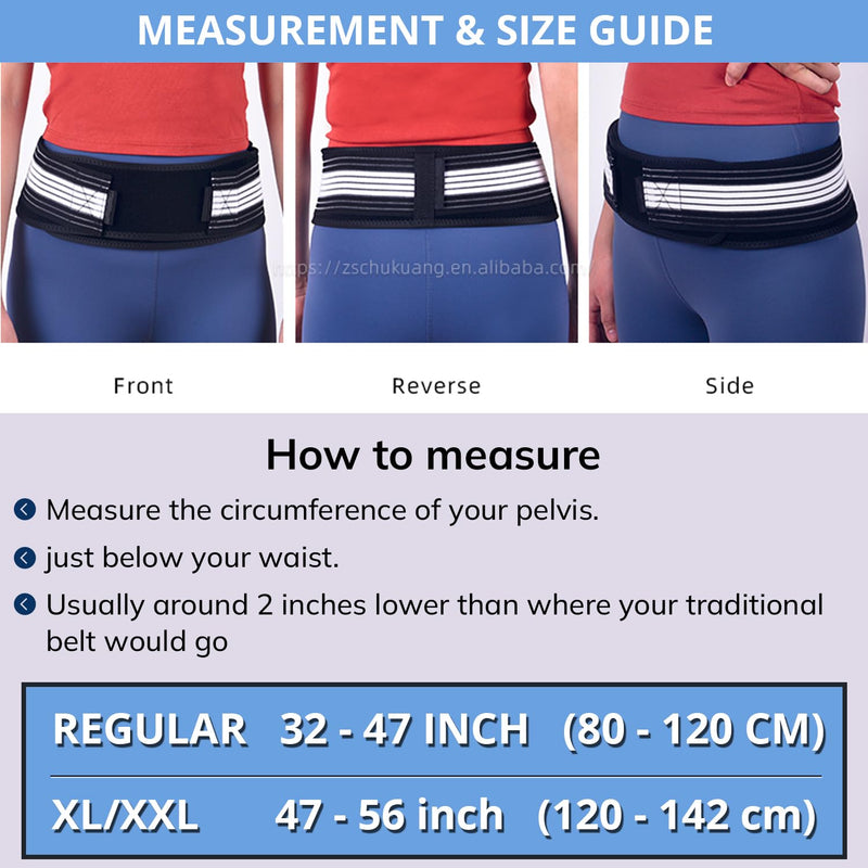 Sciatica Pain Relief Back Brace for Lower Back Pain | SI Belt Sacroiliac Hip Back Support Belt for Women and Men | Sciatic, Pelvic, Lower Back, Leg and Sacral Nerve Pain Relief Device (Regular) Medium 1