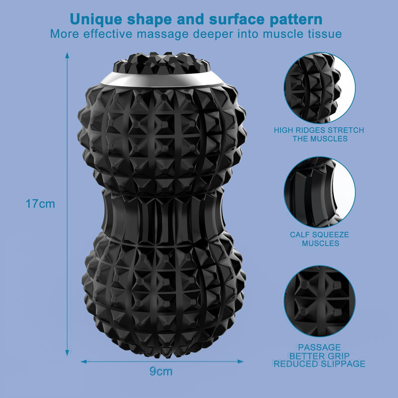 [Australia] - Uppye Vibrating Massage Ball for Pain Relif, Mobility Ball for Physical Therapy and Workout Recovery, Deep Tissue Myofascial Release Tools - Back, Shoulder (Peanut Head Vibrating Massage Ball Black) Peanut Head Vibrating Massage Ball Black 
