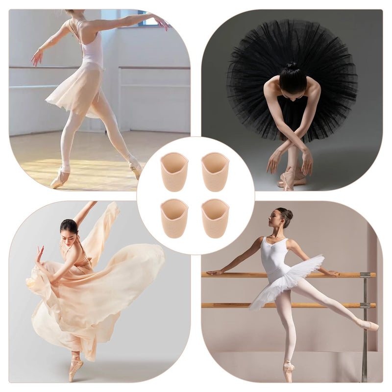 [Australia] - 2 pairs of toe protectors for shoes, toe pads for long ballet and dance shoes, soft toe protection pads for ballet and dance shoes for pointe shoes, fabric toe protectors for women and girls 