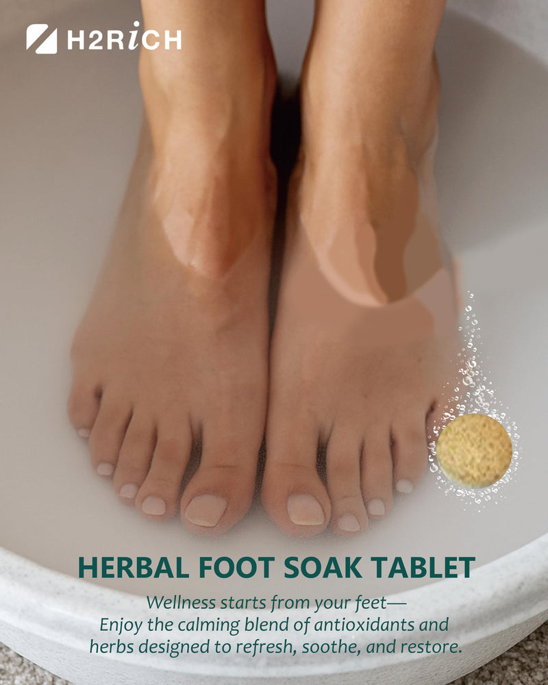 [Australia] - Foot Soak Hydrogen Foot Bath Tablet 6 Pack Soothing Enhance Circulation with Ginger Ginseng Mugwort Chinese Herb Foot SPA for Cracked Heels Calluses Softens Odor Control Small 