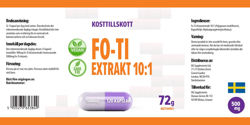 Hepatica Fo-Ti Root (He Shou Wu) 5,000mg Equivalent | 500mg 10:1 Polygonum Multiflorum Extract | 120 Vegan Capsules | 4-Month Supply | 3rd Party Lab Tested