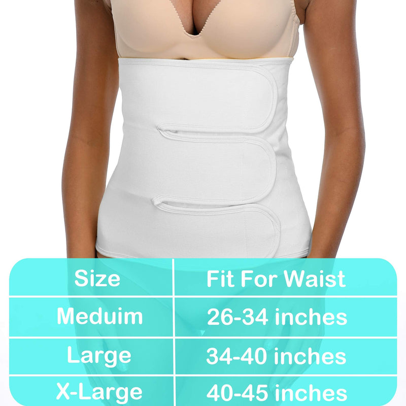 Abdominal Surgical Binder Wrap for Stomach Post Surgery Compression C section Postpartum Support Recovery after Hysterectomy Belly Band X-Large White