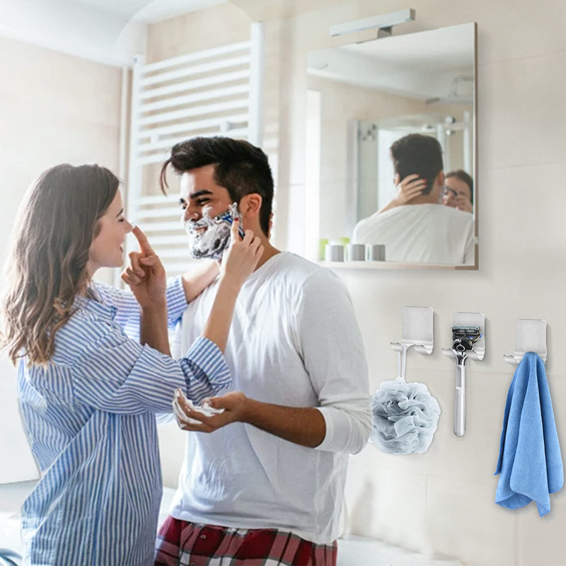 [Australia] - JatilEr Razor Holder Shower Silver Pack of 4, Razor Holder Shower No Drilling, Razor Holder Shower Stainless Steel 304, Shaving Holder Wall Scratch-Resistant, Razor Holder Self-Adhesive Smooth Edges 