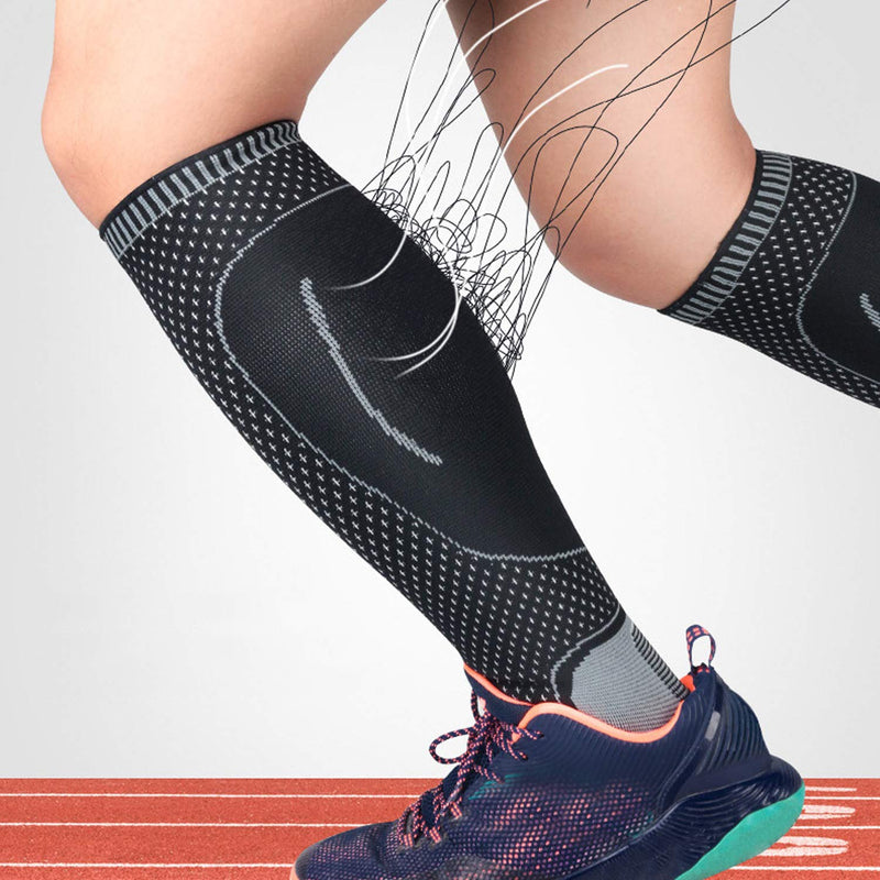 [Australia] - Compression Socks Calf Foot Sleeves for Ankle Heel Plantar Fasciitis Support Increase Blood Circulation Relieve Arch Pain Shin Splints Reduce Swelling Grey Medium 