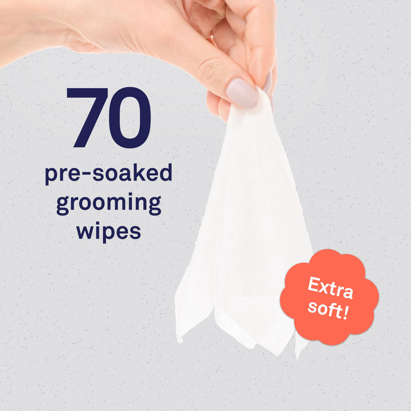 Petpost | Grooming Wipes for Dogs - Large, Deodorizing Wipes with Cherry Blossom Scent - 70 Ultra Soft Cotton Pads in Cleansing Solution - Cherry Blossom Scent 70 ct. - PawsPlanet Australia