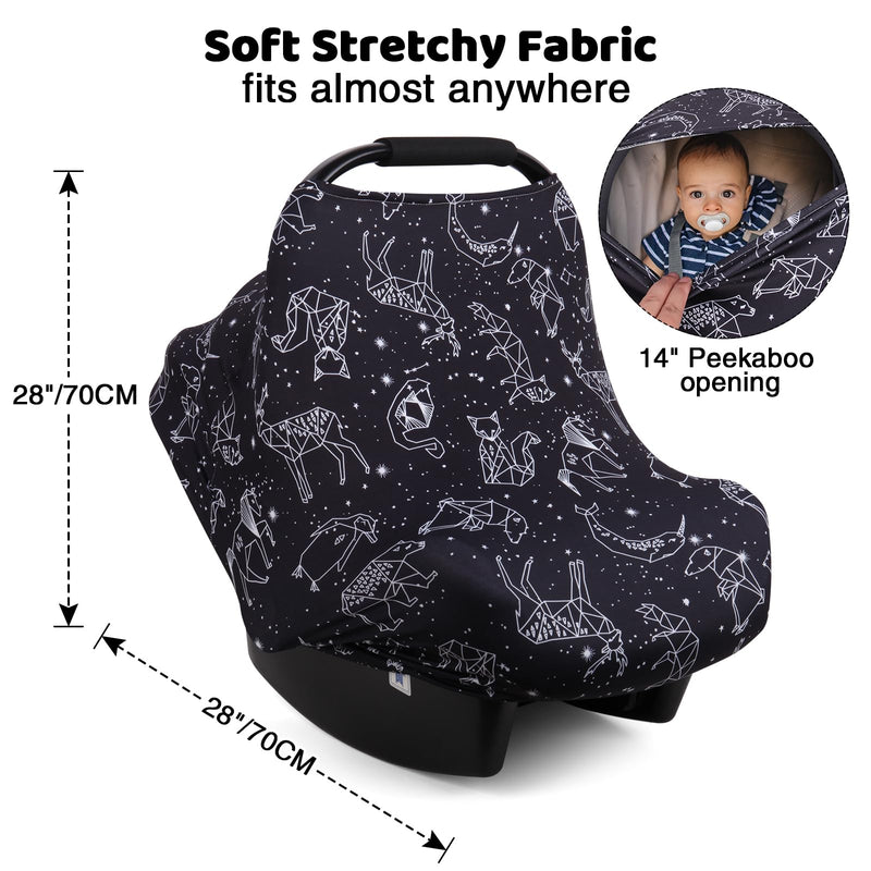 [Australia] - Rquite Baby Car Seat Cover, Carseat Cover Girls Boy, Stretchy Infant Car Seat Cover, Breathable Baby Carrier Cover, Soft Car Seat Canopy, Multi-use Covers Up for Stroller, Shopping Cart, High Chair Constellation 