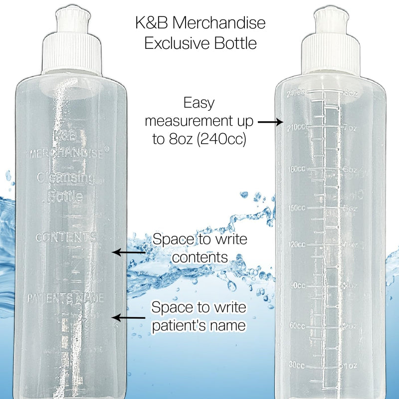 Perineal Peri Squirt Bottle, Postpartum Vaginal Lavette Irrigation, Feminine Hygiene Portable Bidet, New Mom Bottom Spray, 8-oz Bottles (3-Pack) with Unique 4-Way Squirter by K&B Merchandise Three Pack (8 Ounce each)