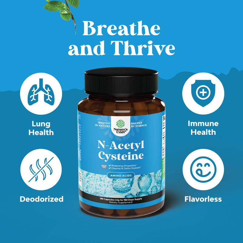 [Australia] - NAC Supplement N-Acetyl Cysteine 600mg - Potent Vegan High Absorption NAC 600 mg Capsules Glutathione Precursor for Liver Cleanse Detox & Repair plus Lung Health and Immunity Support (180ct) 180 Count (Pack of 1) 