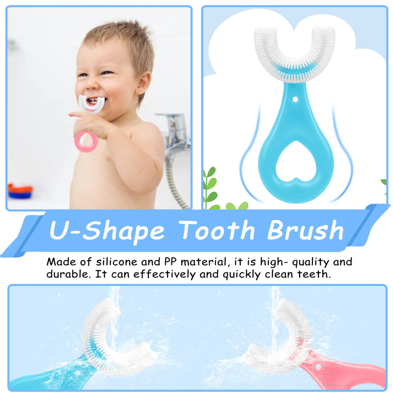 [Australia] - 4 Pack U Shaped Toothbrush Kids, Soft Silicone Brush Head Whole Mouth with Handle 360 ¬∞ Oral Teeth Cleaning Design for Toddler Toothbrushes Age 2-6 