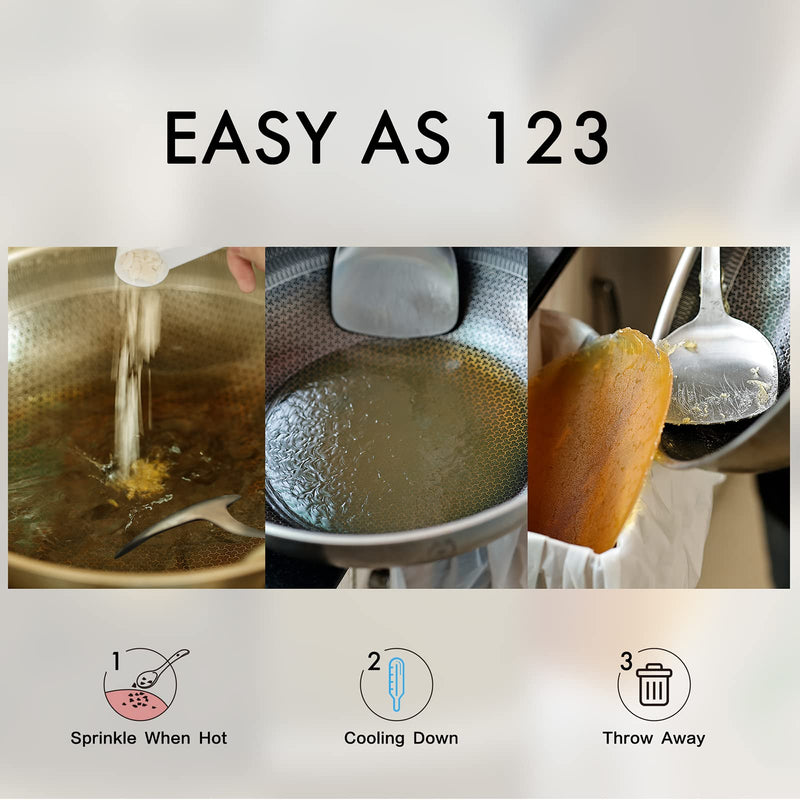 [Australia] - 𝗟𝗮𝗦𝘆𝗟 Natural Cooking Oil Solidifier Powder, Hard Up to 34 Cups of Fry Oil Away from Mess, 100% Plant-Based Oil Hardener for Disposal, Value Pack 12 Oz 12 Ounce (Pack of 1) 