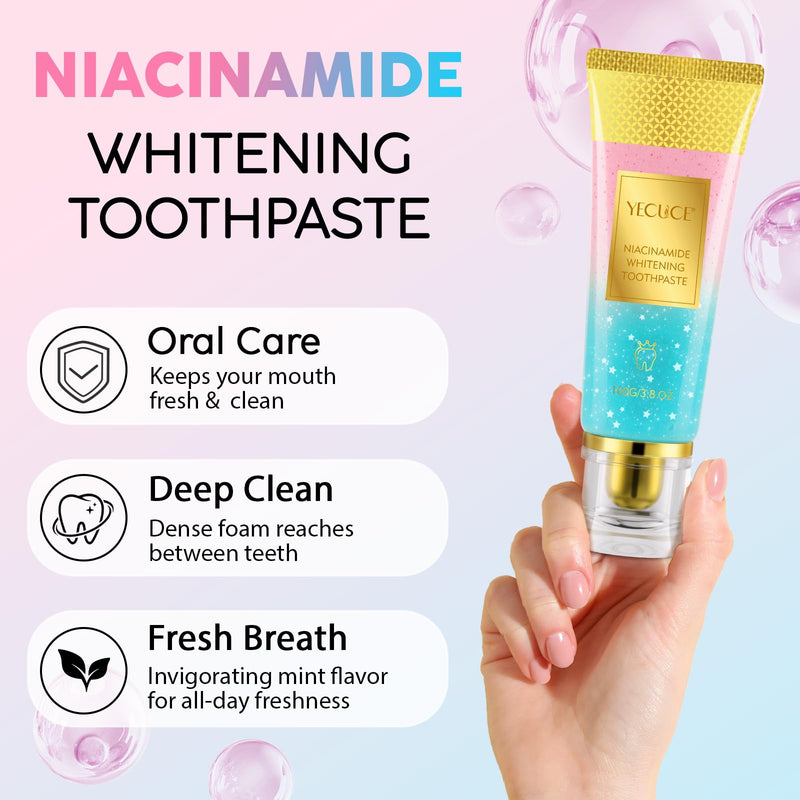 [Australia] - Niacinamide Whitening Toothpaste 2 Pack, Niacinamide Toothpaste, Freshening Breath & Deep Gentle Cleaning, 3.8Oz 3.8 Ounce (Pack of 2) 