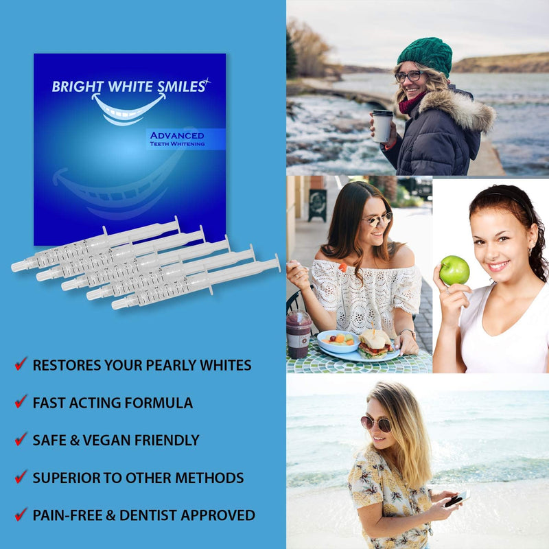 Bright White Smiles Teeth Whitening Kit, 35% Carbamide Peroxide Gel | Professional Results at Home, Whiter Refill System, 5x 5cc/ml Syringes