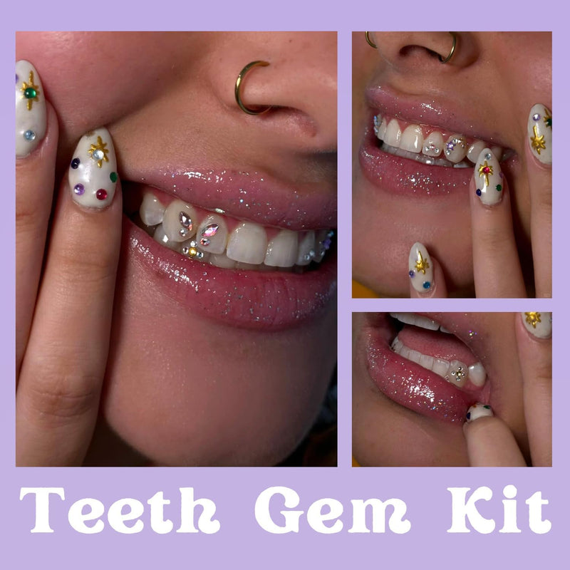 Tooth Gems Kit for Teeth with Light, 2025 New Professional 140 Pcs DIY Gem Jewelry for Man Women Sparkling Crystals - (Multi-Color)