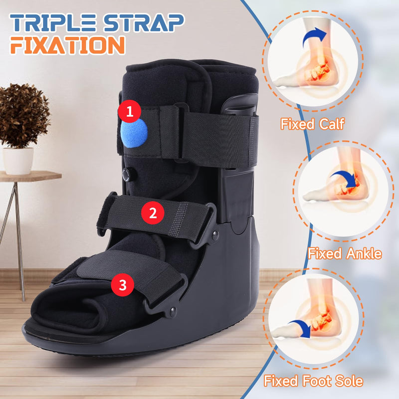 [Australia] - GHORTHOUD Inflatable Hiking Shoe, Orthopedic Foot Fracture Shoe, Ultralight Hiking Shoe for Sprained Ankle, Stress Fracture, Broken Foot or Achilles Tendonitis Black (M) M 