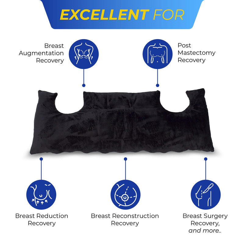 [Australia] - RENOVA MEDICAL WEAR Mastectomy Post Op Chest Pillow - Black 