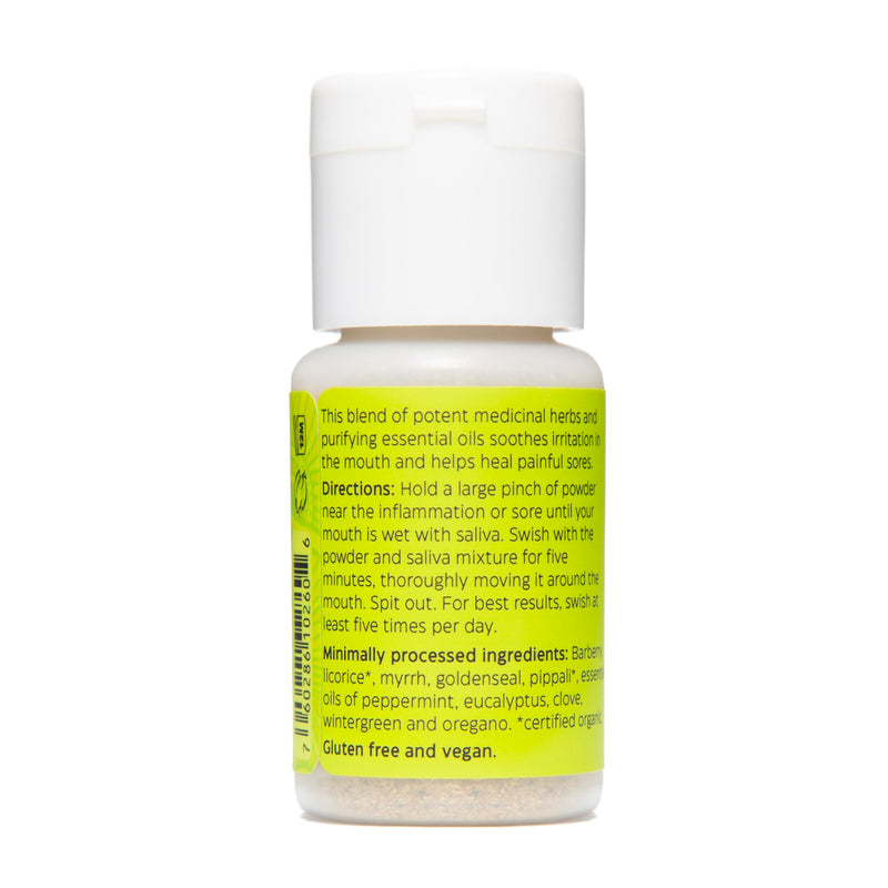 [Australia] - Uncle Harry's Inflamed Gums & Mouth Sores Tooth Powder | Powder Toothpaste for Gum Health & Sensitive Teeth | Tooth Pain & Mouth Sore Rinse Made with Pure Essential Oil (0.6 oz) 