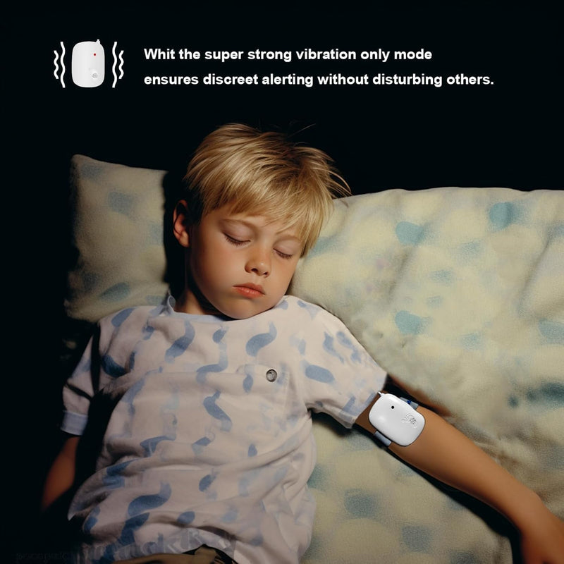 [Australia] - Bed Wetting Alarm for Boys Girls, Pee Alarm with Strong Vibration, Potty Training Alarm for Kids, White 