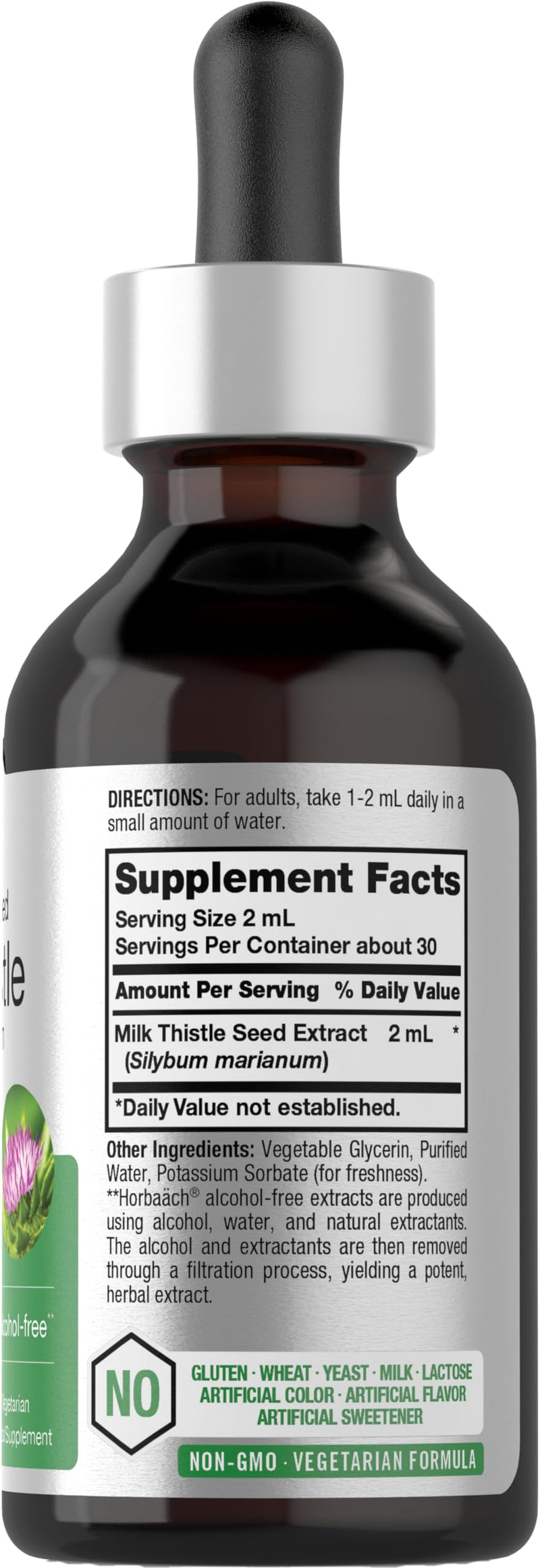 [Australia] - Horb√§ach Milk Thistle Extract Liquid | 2 fl oz | Alcohol Free | Vegetarian, Non-GMO & Gluten Free Supplement 