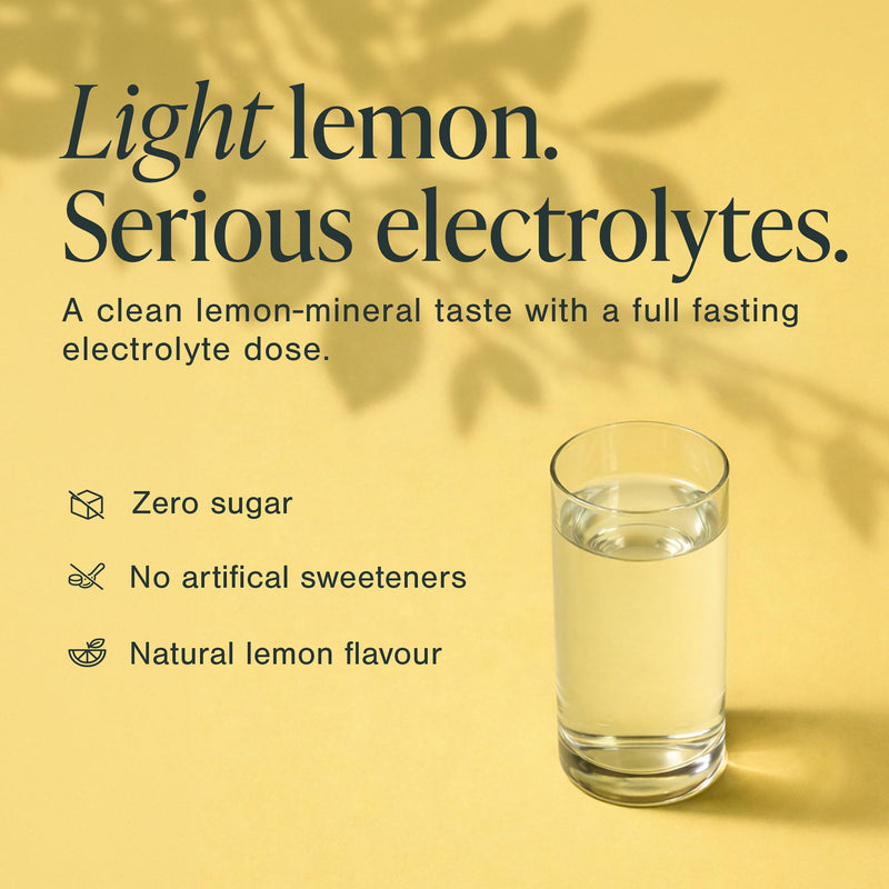 Lemon Electrolytes for Fasting | 90 Serving Electrolyte Powder | 650mg Sodium + Magnesium Glycinate | Zero Sugar | No Artificial Sweeteners