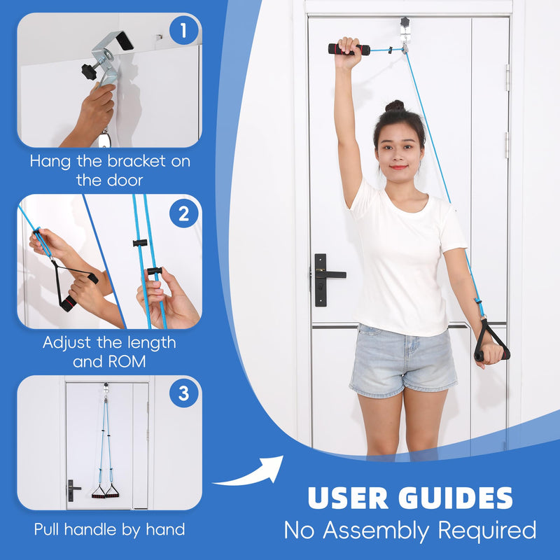 [Australia] - Fanwer Shoulder Pulley for Physical Therapy - Shoulder Exercise Pulley With Fixed Metal Bracket - Shoulder Pulley Over the Door - Pulleys for Shoulder Rehab -- Exercise Pulleys for Shoulders Doorway Arm Pulleys for Shoulder Injury 