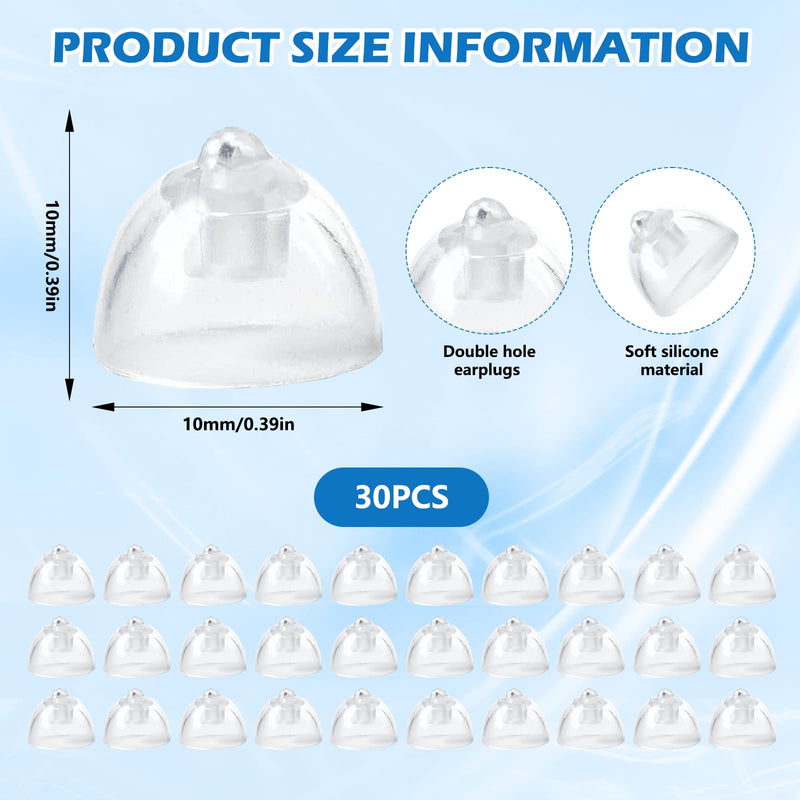 30Pcs Hearing Domes for Oticon Minifit Aid, Replacements 10mm Silicone Double Vent Accessories