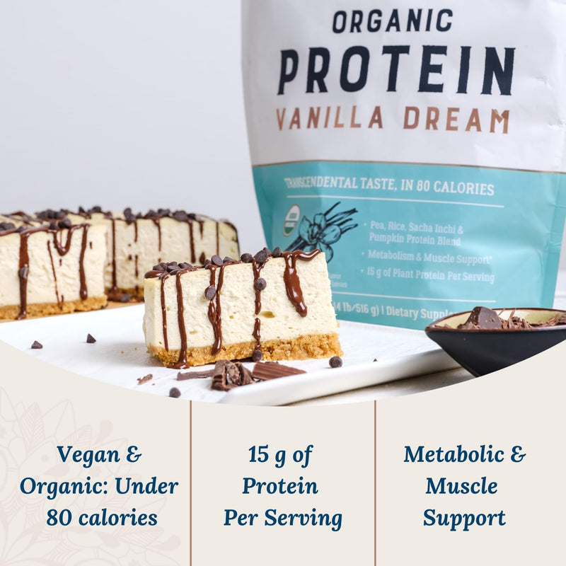 [Australia] - Live Conscious Organic Pea Protein Powder - Vanilla Dream Flavor | Plant-Based Vegan Protein Blend - Pea, Brown Rice, Pumpkin, Sacha Inchi | 20 Servings 18 oz 20 Servings (Pack of 1) 