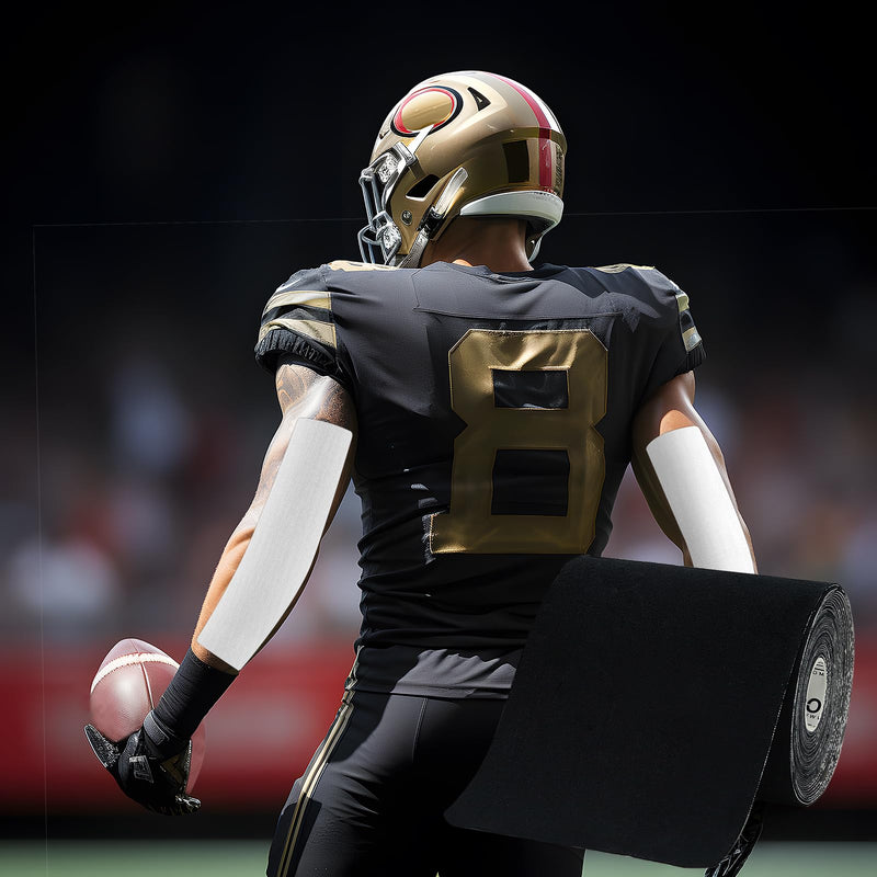 OK TAPE Turf Tape Football, Extra Wide Turf Tape for Turf Burn, White Kinesiology Tape Waterproof, Durable and Super Sticky, 4in x 21ft (4in x 15.75in/16pcs)