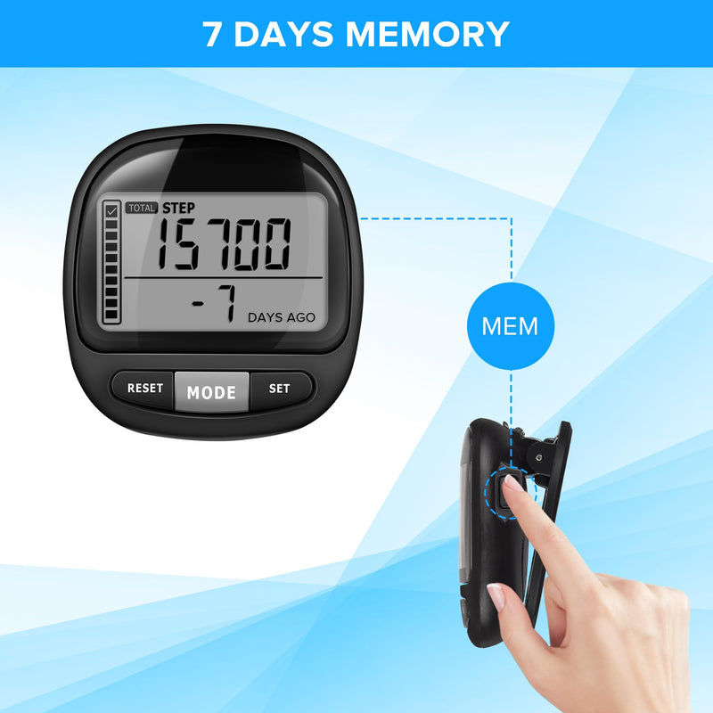 [Australia] - 3D Pedometer Step Counter for Walking and Miles, Simple Step Tracker with Large Digital Display and Clip Lanyard, Steps Track Accurately Steps Monitor Watch for Women Men Adults Seniors Dog 