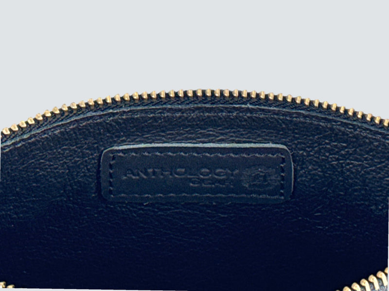 Leather Pouch with Zipper (Carbon Black, 5.5" x 3") Carbon Black X-Small