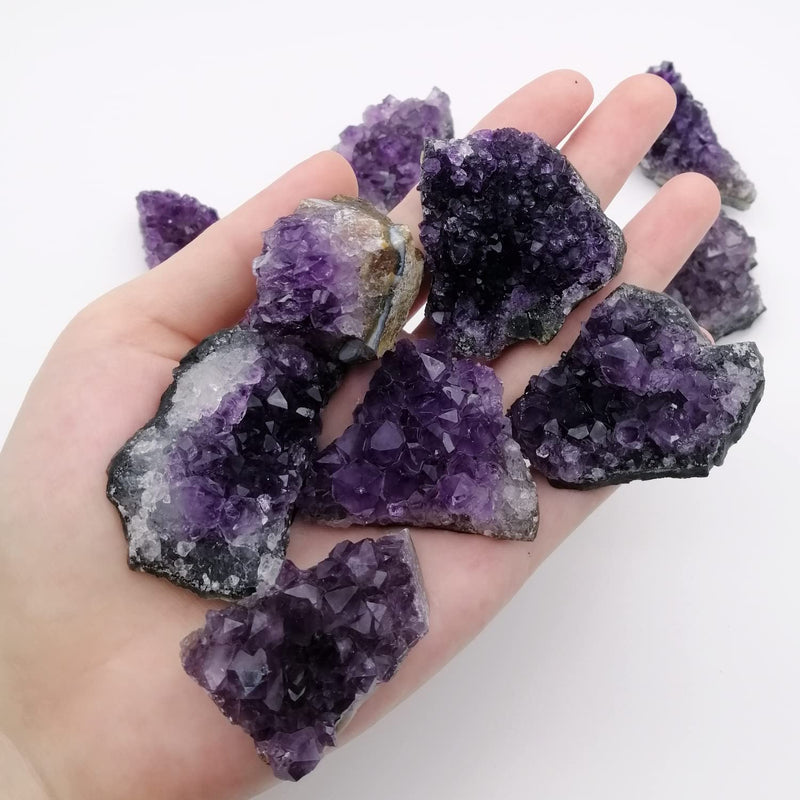 1Lb Raw Amethyst Clusters Natural Amethyst Geode Druzy Deep Purple Crystals Bulk Gemstones Healing Stones for Meditation Home Decoration Deep Purple Amethyst Cluster