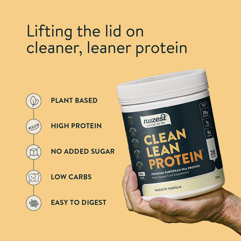 [Australia] - Nuzest - Pea Protein Powder - Clean Lean Protein, Premium Vegan Plant Based, Dairy Free, Gluten Free, GMO Free, Naturally Sweetened Protein Shake, Smooth Vanilla, 20 Servings, 1.1 lb 1.1 Pound (Pack of 1) 