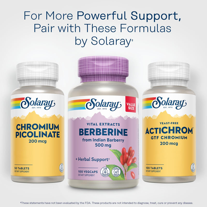 [Australia] - SOLARAY Berberine 500mg - Berberine Supplement for a Healthy, Active Lifestyle - with Berberine HCl from Indian Barberry - Vegan, Non-GMO, 60-Day Guarantee, Lab Verified - 100 Servings, 100 VegCaps 100ct 