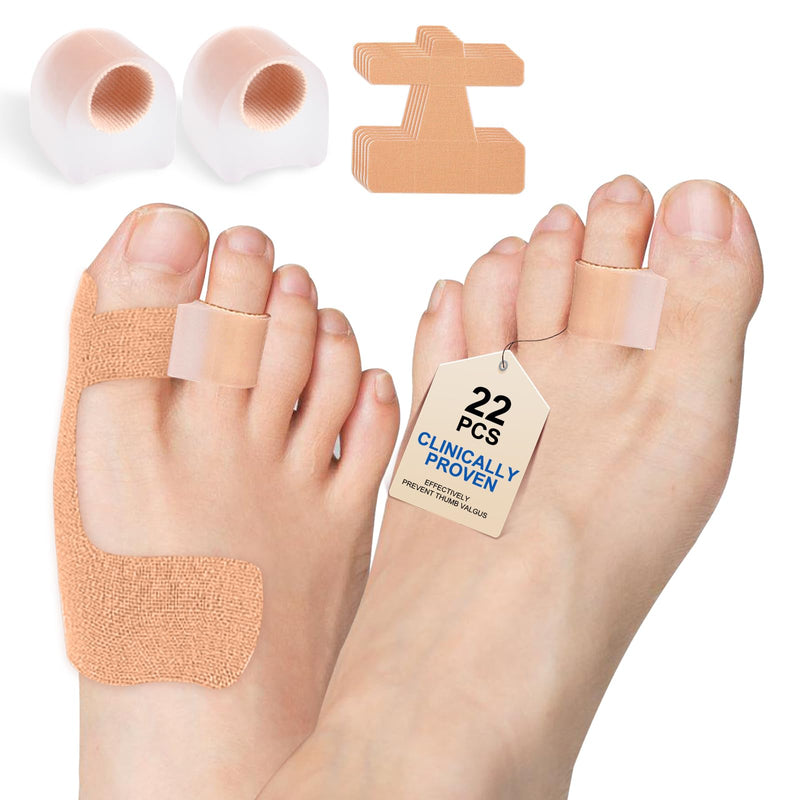[Australia] - 22 pieces toe separator sets, gel toe stretchers and self-adhesive toe bandages for hallux valgus correction, toe separators for hammer toe correction, overlapping toes, toe spacers and stretchers 
