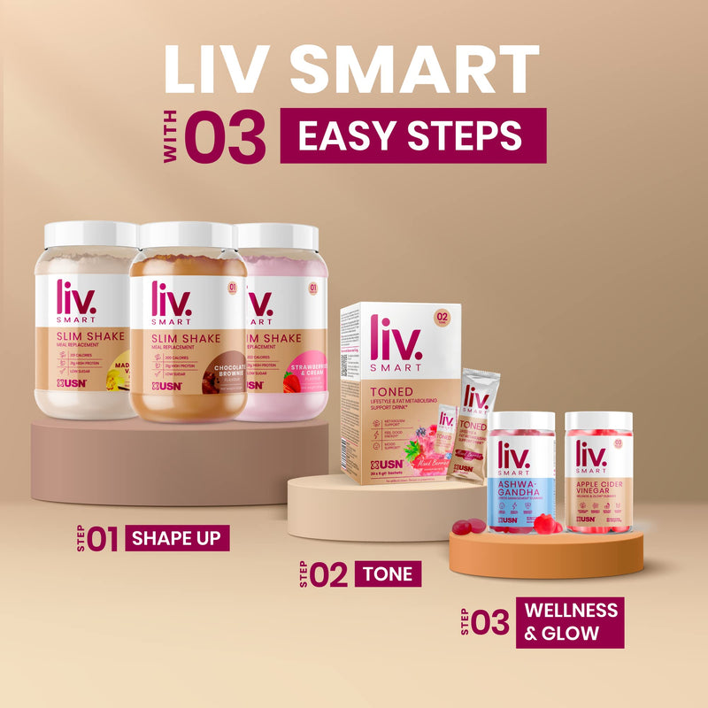 Apple Cider Vinegar Gummies (60 Count) from Liv.Smart By Usn — Vegan Friendly Acv Gummies with ‘The Mother’— Fights Fatigue with Vitamin B12 and Folic Acid Complex