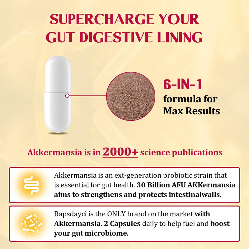 30 Billion AFU Akkermansia Muciniphila, Probiotic for Gut Health & Digestive, Most Potent Probiotic Supplement, A Live Akkermansia Supports Gut Lining, for Women & Men 60 count (Pack of 2)