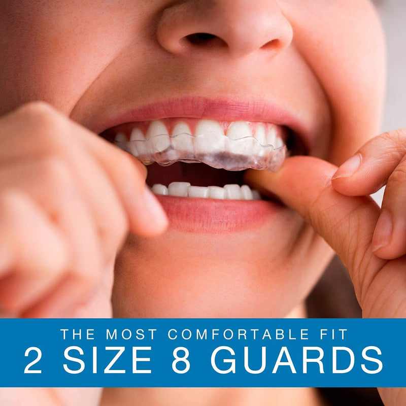 [Australia] - Mouth Guard for Clenching Teeth at Night, Sport Athletic, Whitening Tray, 2 Sizes, Pack of 8 with Travel Case 