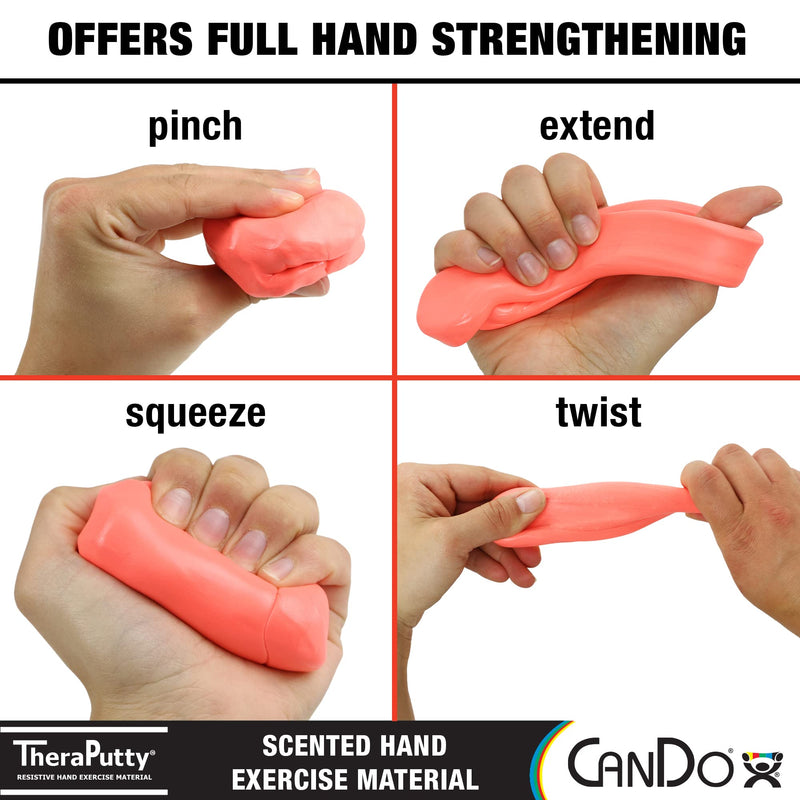 [Australia] - CanDo TheraPutty Scented Hand Exercise Putty For Rehabilitation, Exercises, Hand Therapy, Occupational Therapy, Cherry Red Soft 2oz 2 Ounce (Pack of 1) 