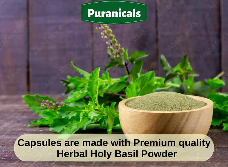 [Australia] - Holy Basil Premium 320 Capsules Non GMO and Gluten Free | Herbal Supplement | 600 mg Per Serving | Made with 100% Pure Herb Holy Basil Leaf Holy Basil Capsules 320 Count (Pack of 1) 