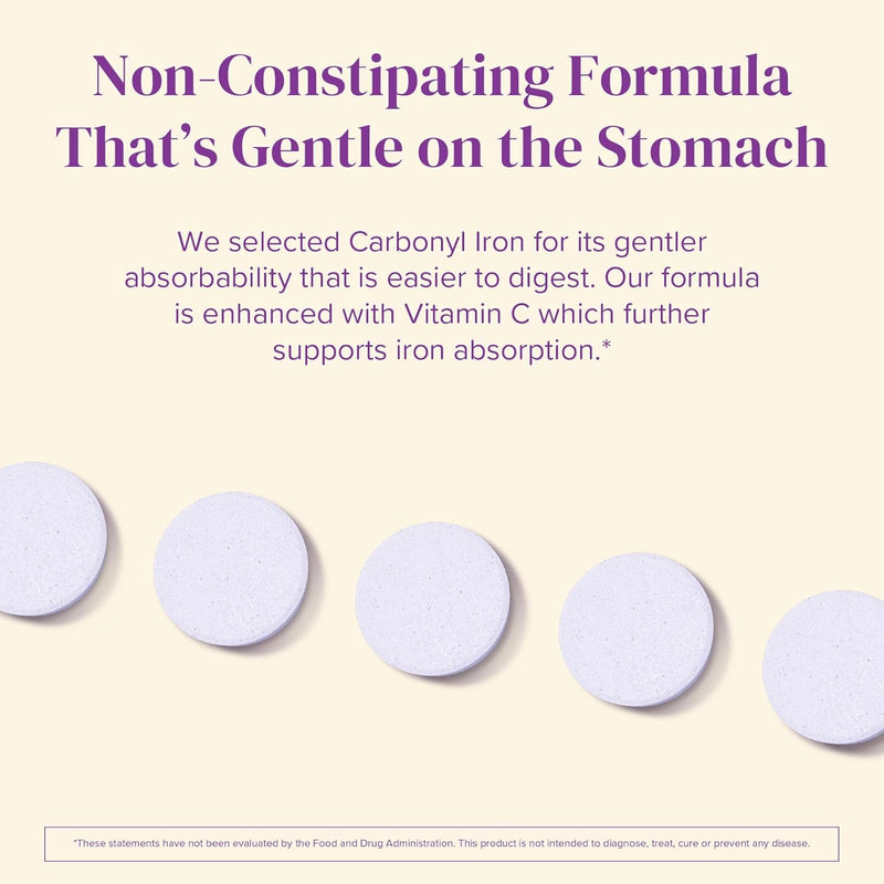 [Australia] - BariMelts Iron Supplement with Vitamin C - 1 Month Supply (90 Fast-Dissolving Tablets) - Post-Op Bariatric Vitamins 90 Count (Pack of 1) 