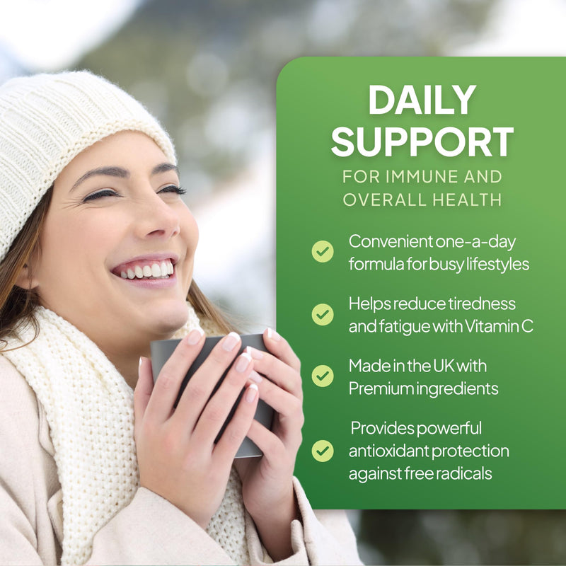 Vitamin C, D and Zinc Capsules for Immunity Support | One-a-Day Formula | 120 Fast Release Capsules = 4 Months’ Supply | Vegan Friendly | Manufactured in The UK Unflavoured (Label) 60 count (Pack of 2)
