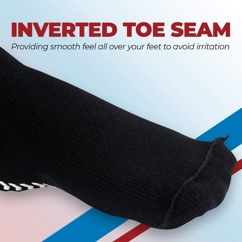 [Australia] - FORTIVO 3 Pairs Extra Wide Socks for Swollen Feet, Diabetic Socks for Men, Non Slip Socks, Diabetic Socks, Hospital Socks Black 